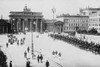 Pariser Platz and Brandenburger Thor; Pedestrians walk the area while in one side German Soldiers on Horses as Lancers hold Flags high Poster Print - Item # VARBLL058746188L