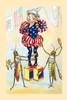 Two grasshoppers juggle four clubs each in a daring circus performance. Poster Print by Frolie - Item # VARBLL0587339055