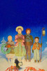 Four children sing Christmas carols in a winter scene. Poster Print by Douglass Crockwell - Item # VARBLL0587333715