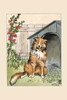 The collie known as old prince sits in front of his dog house.  An illustration from a series of children's books which came free with the Public Ledger newspaper. Poster Print by Frances Beem - Item # VARBLL0587272538