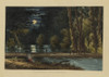 Night scene of a log bridge across the Chickahominy River with a soldier standing guard, a campfire in the foreground, and a full moon reflected in the river. Poster Print - Item # VARBLL058753419L Night scene of a log bridge across the Chickahominy River with a soldier standing guard, a campfire in the foreground, and a full moon reflected in the river. Poster Print - Item # VARBLL058753419L