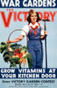 Young girl sin overall with hoe has a basket of fruits and vegetables form the farm Poster Print by War Department - Item # VARBLL0587393165