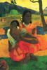 Two young Tahitian girls look at the artist off picture Poster Print by Paul  Gauguin - Item # VARBLL0587260130