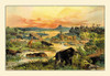 A pre-historic swamp scene with many later animals - the mammals.  Showing elephant, monkey, giraffe, rhinocerous, tapir, hippo, and horse relatives. Poster Print by unknown - Item # VARBLL0587179201