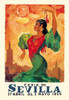 Spanish poster promoting the 1954 festival in Sevilla, Spain.  The iconic image of a Spanish flamenco dancer in green makes a bold statement on the poster. Poster Print by Leoncio - Item # VARBLL0587012501