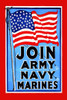 The flag is patriotic enough to dominate this enlistment poster. Poster Print by unknown Unknown - Item # VARBLL0587215356