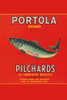 A can label for Portola Brand Pilchards in tomato sauce.  These little fish were packed in Monterey Bay, California. Poster Print by Unknown - Item # VARBLL0587246448