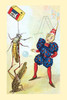 Two grasshoppers balance on top of each other while holding a box above in a circus performance. Poster Print by Frolie - Item # VARBLL0587338989