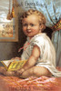 Victorian trade card for Prof. Horsford's Phospatic Baking Powder.  A healthy baby reads a cookbook on this early ad. Poster Print by B - Item # VARBLL0587391758