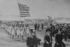 Stars & Stripes Flag is carried  by American & Filipino Athletes March Behind Japanese Dignitaries accoutered in formal dress Poster Print by unknown - Item # VARBLL058745872L