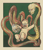 Illustration shows Theodore Roosevelt as the infant Hercules fighting large snakes with the heads of Nelson W. Aldrich and John D. Rockefeller.  Art by Frank A. Nankivell.  1906 May 23. Poster Print by Frank A. Nankivell - Item # VARBLL0587396849