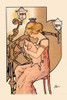 Art Nouveau postcard celebrating the new year as it changed from 1900 to 1901.  Showing a lady with a newborn pig. Poster Print - Item # VARBLL0587340193