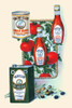 Advertisiment for the products of Yacht club such as baked beans, catsup, chili sauce, and olive oil. Poster Print by unknown - Item # VARBLL0587315563