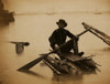 General Haupt rowing a boat made of a pair of small pontoons. Poster Print - Item # VARBLL058745513L
