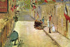 Street with carriages and flag and an invalided one legged man on crutches Poster Print by Eduard  Manet - Item # VARBLL0587258926