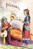 A Victorian advertising trade card showing a woman reclining and wearing Oriental attire as another serves her coffee. Poster Print by unknown - Item # VARBLL058734167x