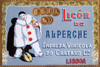 Bottle label for a Portuguese liquor showing a clown and musical instrument. Poster Print by unknown - Item # VARBLL0587315547
