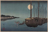 moonlight scene on a river with boats. Poster Print by Ando Hiroshige - Item # VARBLL0587244283