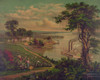 African Americans picking cotton, riverboats on river, plantation house in distance. Poster Print - Item # VARBLL058756828L