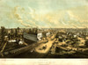 Bird's-eye view of Oshkosh, Wisconsin showing streets with horse-drawn carriages and pedestrian traffic. 1850 Poster Print - Item # VARBLL058756987L