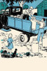 A farmer helps loan cans of milk onto a truck for delivery to a bottling plant. Poster Print by Margaret Hoopes - Item # VARBLL0587317744