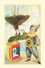 A grasshopper balances upon the legs of another in a circus performance. Poster Print by Frolie - Item # VARBLL0587338954