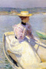 Woman sits in rowboat.  Frederick Childe Hassam was a prolific American Impressionist painter, noted for his urban and coastal scenes. Poster Print by Frederick Childe Hassam - Item # VARBLL0587260580