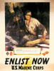 WWII recruiting poster for the U.S. Marine Corps.  The picture shows and tells about the battle on Guadacanal.  Art by Sgt. Tom Lovell. Poster Print by Tom Lovell - Item # VARBLL0587440406