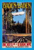 Baden-Baden - Hotel de l'Europe - Zeppelin Flies over the stands of timber in the forest with a picture of the hotel below. Poster Print by Unknown - Item # VARBLL0587015039