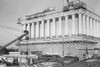 Lincoln Memorial Undergoes Construction as cranes lift blocks of marble atop Greek Columned Monument to the 16th President Poster Print by unknown - Item # VARBLL058745744L