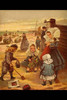 Young Children gambol on the beach, one holds a doll and another digs with a shovel Poster Print by Kronheim & Dalziels - Item # VARBLL0587316284
