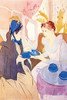 Two women seated take tea using a bright blue tea service Poster Print by Mary  Cassatt - Item # VARBLL0587257989