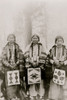 Three Native American women, standing, full-length, facing front, holding beaded bags, Warm Springs Indian Reservation, Wasco County, Oregon. Poster Print - Item # VARBLL058751298L