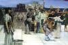 An old man in classical garb with a small child at his side walks forward with a throng of revelers playing tambourines Poster Print by Alma-Tadema - Item # VARBLL0587257571