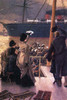 People on a dock bid farewell to a steam passenger ship with double funnels Poster Print by James Tissot - Item # VARBLL0587255501