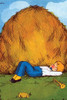 Little boy blue is asleep under a hay stack. Poster Print by Queen Holden - Item # VARBLL0587279001