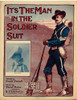 American soldier in Blue sports a rifle and knapsack and a Stetson. Poster Print - Item # VARBLL058753821L