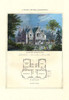 Cottages & Villas of the English Countryside in the adaptation from foreign influences in design with a painting of the home and a basic first floor plan Poster Print by Richard Brown - Item # VARBLL0587041188