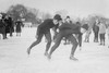 Two Men Race Ice Skating in Central Park Poster Print by unknown - Item # VARBLL058745740L