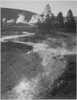 Stream winding back toward geyser "Central Geyser Basin Yellowstone National Park" Wyoming, Geology, Geological. 1933 - 1942 Poster Print by Ansel Adams - Item # VARBLL0587401184