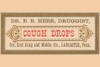 A pharmacy label for cough drops from Dr. E.B. Herr Druggists in Lancaster Pennsylvania. Poster Print by unknown - Item # VARBLL0587268077