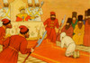 Man on Knees prostrates himself before a  tsar or king with guards and soldiers surrounding the goblet drinking potentate Poster Print - Item # VARBLL058759568L