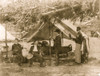 Three Civil War Union soldiers, drinking outside a canopied living quarters area, African American on right holding bottle. Poster Print - Item # VARBLL0587634162