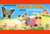 The original box art for a tin toy featuring a wind-up terrier chasing a butterfly. Poster Print by Unknown - Item # VARBLL0587251131