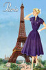 Model in front of the Eiffel Tower Poster Print by Sara Pierce - Item # VARBLL0587212624