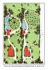 Aerial Views of landscape plans rendered by a landscape architect showing the house in its setting amidst plantings and trees Poster Print by J. Weidermann - Item # VARBLL0587087269