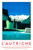 Gorgeous Art Deco travel poster "L'Hiver Autriche" by Hans Wagula touting the Austrian Alps in crisp, cool greens and blues Poster Print by Hans Wagula - Item # VARBLL0587390565