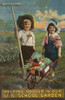 public service poster showing two bare-foot children with a wheelbarrow full of vegetables. Poster Print - Item # VARBLL058748191L