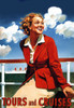 Blonde on deck .  Image taken from a Canadian Pacific travel poster of the steamship era. Poster Print by unknown - Item # VARBLL0587386878