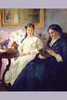 Mother reads book while her daughter sits on the couch by a table of lilacs Poster Print by Berthe  Morisot - Item # VARBLL0587258543